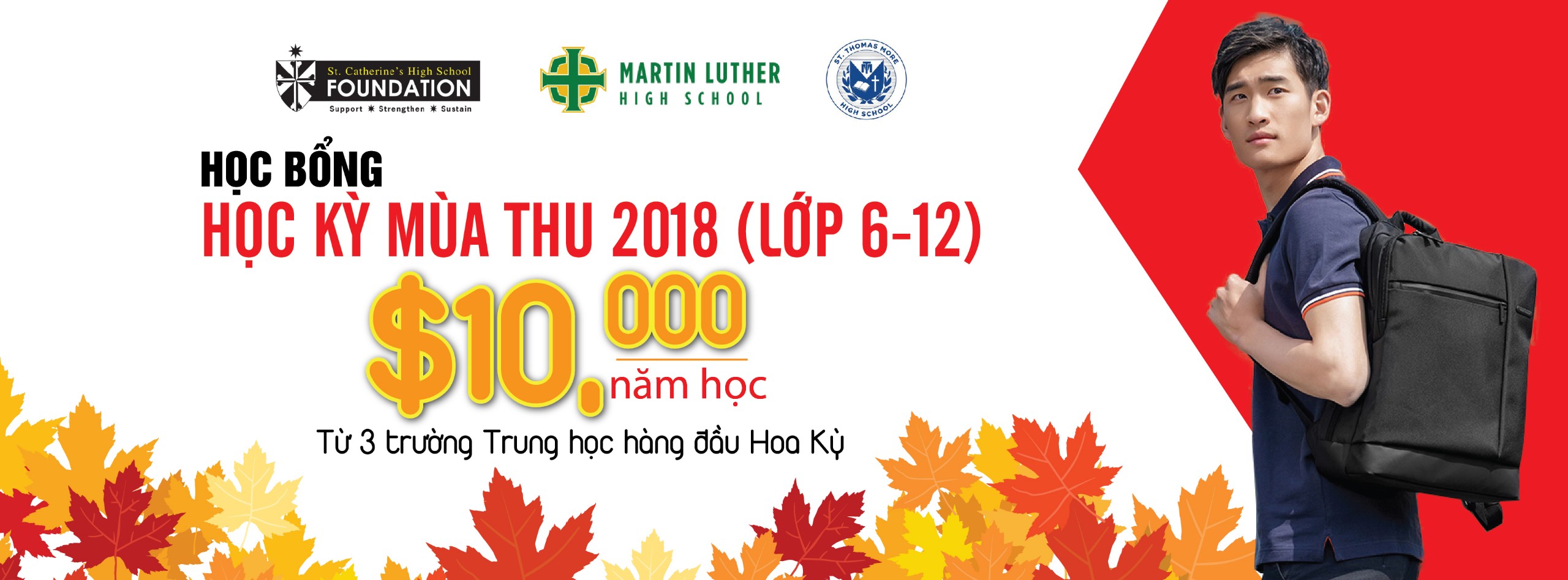 HỌC BỔNG DU HỌC MỸ TUYỂN SINH HỌC KỲ MÙA THU 2018 - 2019 (LỚP 6 - 12)